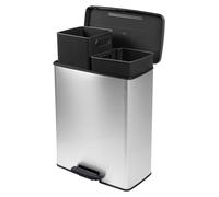 Produit de deuxième choix : poubelle Curver Deco Bin Slim 254619, 52 L, 486 x 615 x 284 mm, argent, Eimer615