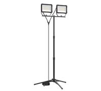 Produit de deuxième choix : projecteur de chantier LED Northpoint Blackline avec trépied, projecteur de travail, puissance 200 W (2 x 100 W), flux lumineux 16 000 lumens, trépied de 167 cm, câble d'al