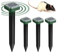 PRODUIT INSECTICIDE Répulsif Solaire Taupe 4 pièces Anti Souris/Rats Ultrason pour Jardins/Pelouses