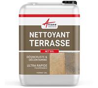 Produit Nettoyant Terrasse Sol Extérieur Dalles - NET'SOL 20 L | Désincruste les Salissures, Action Rapide, Terrasse, Dalles, Béton, Carrelage, Algues et Lichens - Arcane Industries