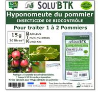 Produit phytosanitaire - SoluBTK - Hyponomeute du Pommier - 15 g - Bacillus thuringiensis BTK - Anti-chenilles