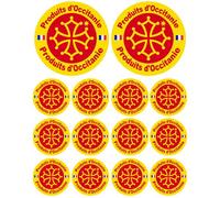 Produits D'occitanie - 2 Stickers 10cm / 12 Stickers De 5cm - Sticker/Autocollant