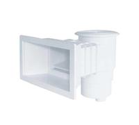 Produits qP Skimmer Standard Bouche Longue 360 ABS Couvercle carrée, Noir, 49 x 57 x 45 cm, 500185 C