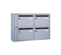 Prof. 190 mm - Bloc 4 Boites aux Lettres Essentielle Slim Aluminium Blanc