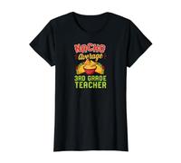 Professeur Moyen de 3e année Nacho T-Shirt Graphique avec Valeur, Femme, Noir, XL