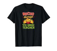 Professeur Moyen de 4e année Nacho T-Shirt Graphique avec Valeur, Homme, Noir, S
