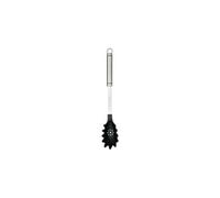 Kitchen Craft - Grande Cuillère à Pâtes Professionnelle en Inox et Nylon Anti-Adhésif, 35 cm - Couleur Noir et Argent