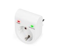 surge protector with power and protected LED safety outlet,16 A, 3.500W, TÜV-GS, white