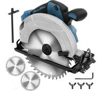 Professional scie circulaire compatible avec Makita 18 V batterie | avec 2 lames de scie (185 mm), profondeur de coupe : 64 mm, scie circulaire manuelle avec angle de coupe