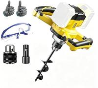 Professional Tarière sans Fil Compatible avec Dewalt 20 V Batterie | moteur sans balais 1200 W, tarière de 20 mm, perceuse à glace, construction de clôture, mélangeur de mortier (sans batterie)