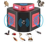Professionnel Ultrason Souris et Rats Puissant à Large Portée, Répulsif Souris pour Intérieur avec Lumière LED, 360°Ultrason Rongeur, Effets pour Rats, Souris, Campagnols et Loirs