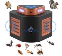 Professionnel Ultrason Souris et Rats Puissant à Large Portée, Répulsif Souris pour Intérieur avec Lumière LED, 360°Ultrason Rongeur, Effets pour Rats, Souris, Campagnols et Loirs