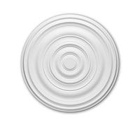 Profhome 156018 Rosace de Plafond Grande Ronde | Ø 74,5 cm | Médaillon Classique Intemporel en Polyuréthane Rigide | Décoration de Luxe pour Lustre et Suspension, Blanc Prêt à Peindre