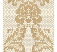 Profhome 305442-GU Papier peint baroque mat or blanc-crème 5,22 m2