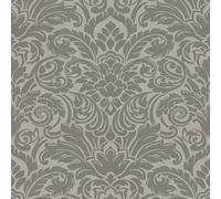 Profhome 305453-GU Papier peint baroque mat argent gris 5,22 m2