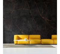 Profhome 382251-GU Papier peint photo aspect marbre mat noir orange 3,71 m x 2,8 m
