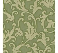 Profhome 954904-GU Papier peint aspect textile mat vert vert-olive 5,33 m2