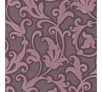 Profhome 954905-GU Papier peint aspect textile mat pourpre mûre-nacré 5,33 m2