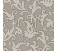 Profhome 954906-GU Papier peint aspect textile mat gris brun 5,33 m2