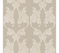 Profhome 956281-GU Papier peint aspect textile mat beige 5,33 m2