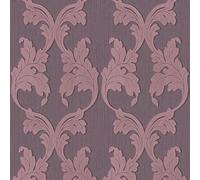 Profhome 956285-GU Papier peint aspect textile mat pourpre 5,33 m2