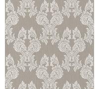 Profhome 956306-GU Papier peint aspect textile mat gris beige 5,33 m2