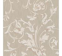 Profhome 956331-GU Papier peint aspect textile mat beige 5,33 m2