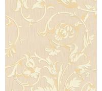 Profhome 956332-GU Papier peint aspect textile mat crème or 5,33 m2