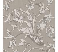 Profhome 956336-GU Papier peint aspect textile mat gris beige 5,33 m2