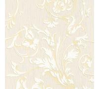 Profhome 956337-GU Papier peint aspect textile mat crème or 5,33 m2