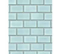 Profhome BA220106-DI Papier peint à motifs graphiques brillant bleu turquoise-pastel 5,33 m2