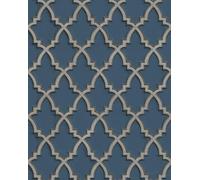 Profhome DE120027-DI Papier peint ethnique brillant bleu gris-bleu 5,33 m2