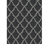 Profhome DE120028-DI Papier peint ethnique brillant anthracite argent 5,33 m2