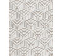 Profhome DE120041-DI Papier peint ethnique brillant blanc argent 5,33 m2
