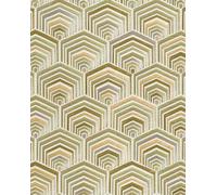 Profhome DE120046-DI Papier peint ethnique brillant vert or 5,33 m2