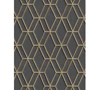 Profhome DE120066-DI Papier peint à motifs graphiques brillant anthracite or 5,33 m2