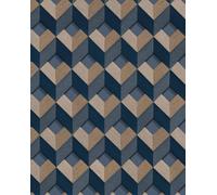 Profhome DE120134-DI Papier peint 3D brillant bleu blanc-crème 5,33 m2