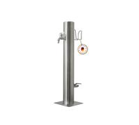 Profi-Partner Colonne de distribution d'eau en acier inoxydable - 2 robinets - Antirouille - Résistant aux intempéries - Idéal pour l'arrosage du jardin - Facile à assembler