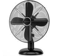 Proficare Ventilateur de Table Design Inox 30 cm PC-VL3063M Noir - Boîtier Métallique de Haute Qualité, Fonction Pivotante, Silencieux, 3 Vitesses, Socle Métallique, 35W