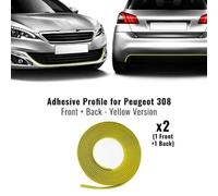 Profil Adhésif - Peugeot - 308 - Jaune - S'adapte Au Pare-Chocs - Inclus 2 Serviettes Easy Cleaner Pro