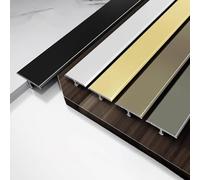 Profil de bande de Transition en acier inoxydable, couvercle de Rail plat en aluminium, bande de Compensation à profil en T for sol 2 pièces(Silver,2.7m*25mm)