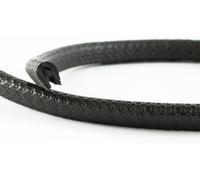 Profil de protection de bordure, section en U, 0,8-1,0 mm, noir, PVC avec âme en acier, 3 mètres