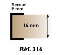 Prunier Profil d'habillage PVC chant U 621400 16 mm x 2,60 m Blanc