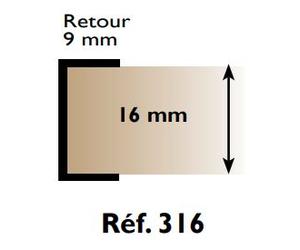 Profil d'habillage PVC chant U" PRUNIER - 621400"