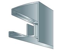 Profil et capot vissables de bordure couverture polycarbonate - L: 3 m - l: 45 mm - E: 32 mm - Aluminium