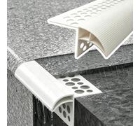 Profil Goutte D'Eau Bande Deflectrice d'Eau en PVC Anti-Ruissellement | Profilé Gouttière Anti-Pluie, Déflecteur d'Eau Extérieur Protégeant Contre les Dégâts, Montage Encastré