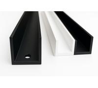 Profil U en aluminium revêtu par pulvérisation blanc RAL 9016 MAT 45x25x2,5mm x 2000mm