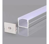 Profilé Aluminium 19x13mm 2m Pour Ruban LED Couvercle Opaque Blanc