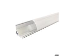 Profilé Aluminium Angle 1m pour Ruban LED Couvercle Blanc Opaque - SILAMP