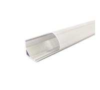 Profilé Aluminium Angle 2m pour Ruban LED Couvercle Blanc Opaque